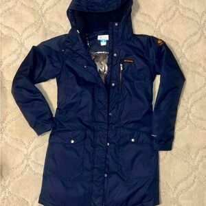 Columbia Women's Jacket Faux Fur Lined Detachable Hood and Omni Heat Navy